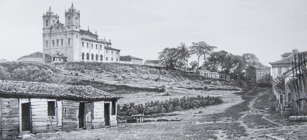 Igreja do Bonfim e seu entorno, em fotografia de 1859